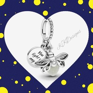 SOLD ~ 925 Silver ~ Glow-in-the-dark Firefly Charm / Pendant